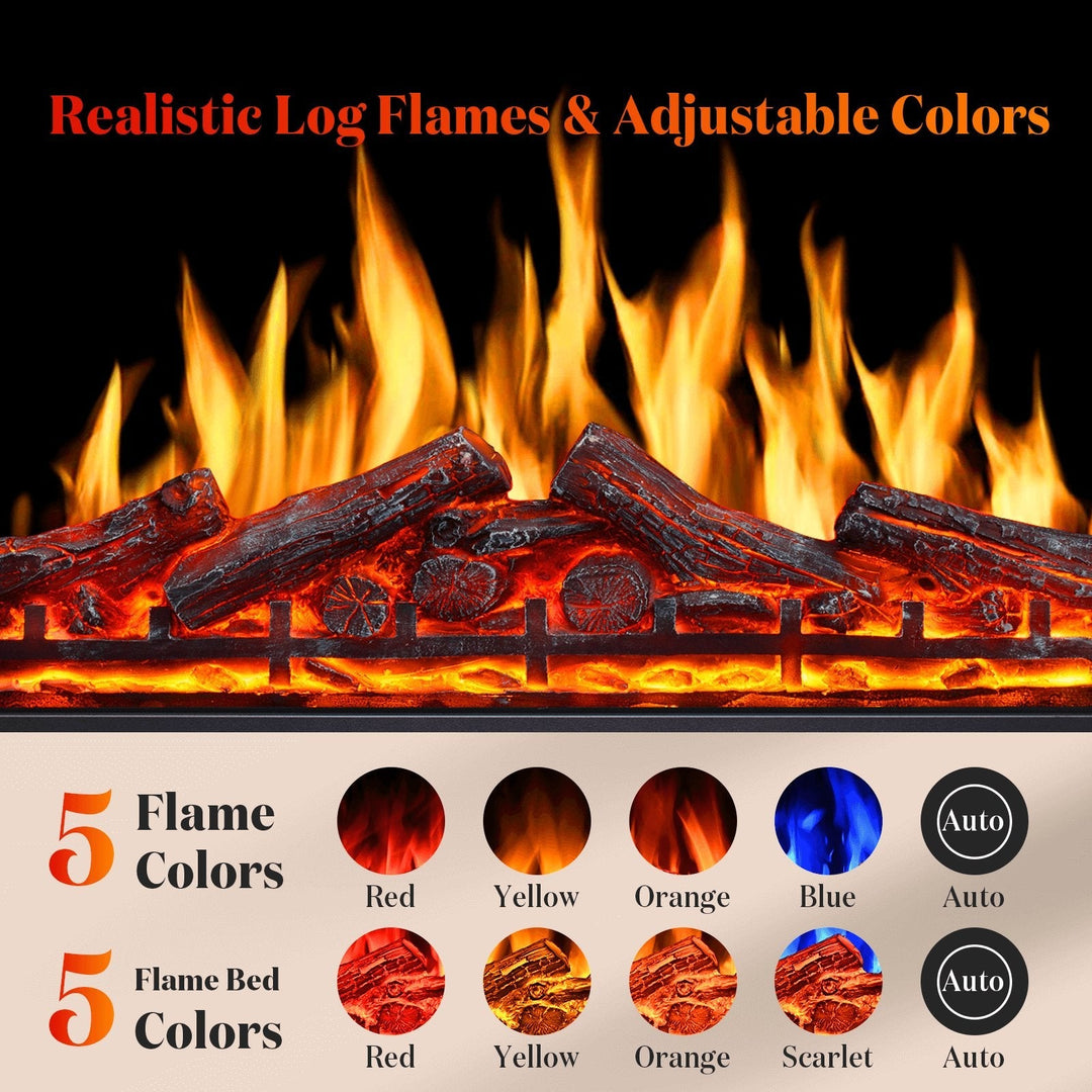 Electric Fireplace Insert Adjuatble Flame Colors - Kismile