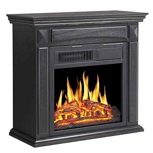 Electric Fireplace Mantel Wooden Surround Firebox - Kismile