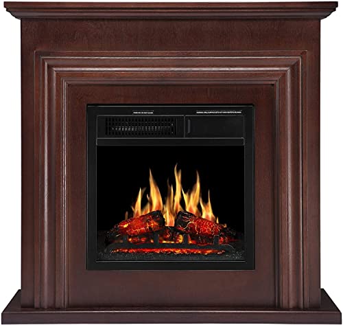 Electric Fireplace Mantel Wooden Surround Firebox - Kismile
