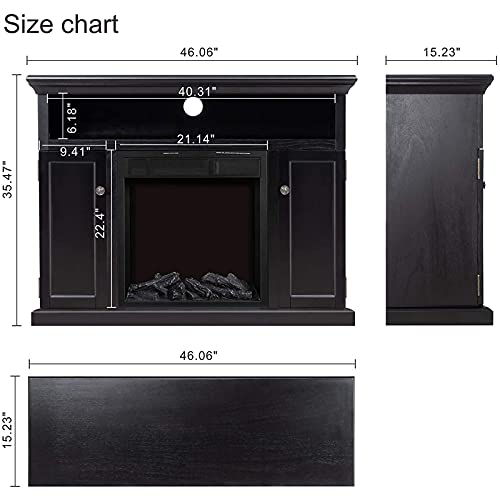 Electric Fireplace TV Stand Wood Mantel for TV - Kismile
