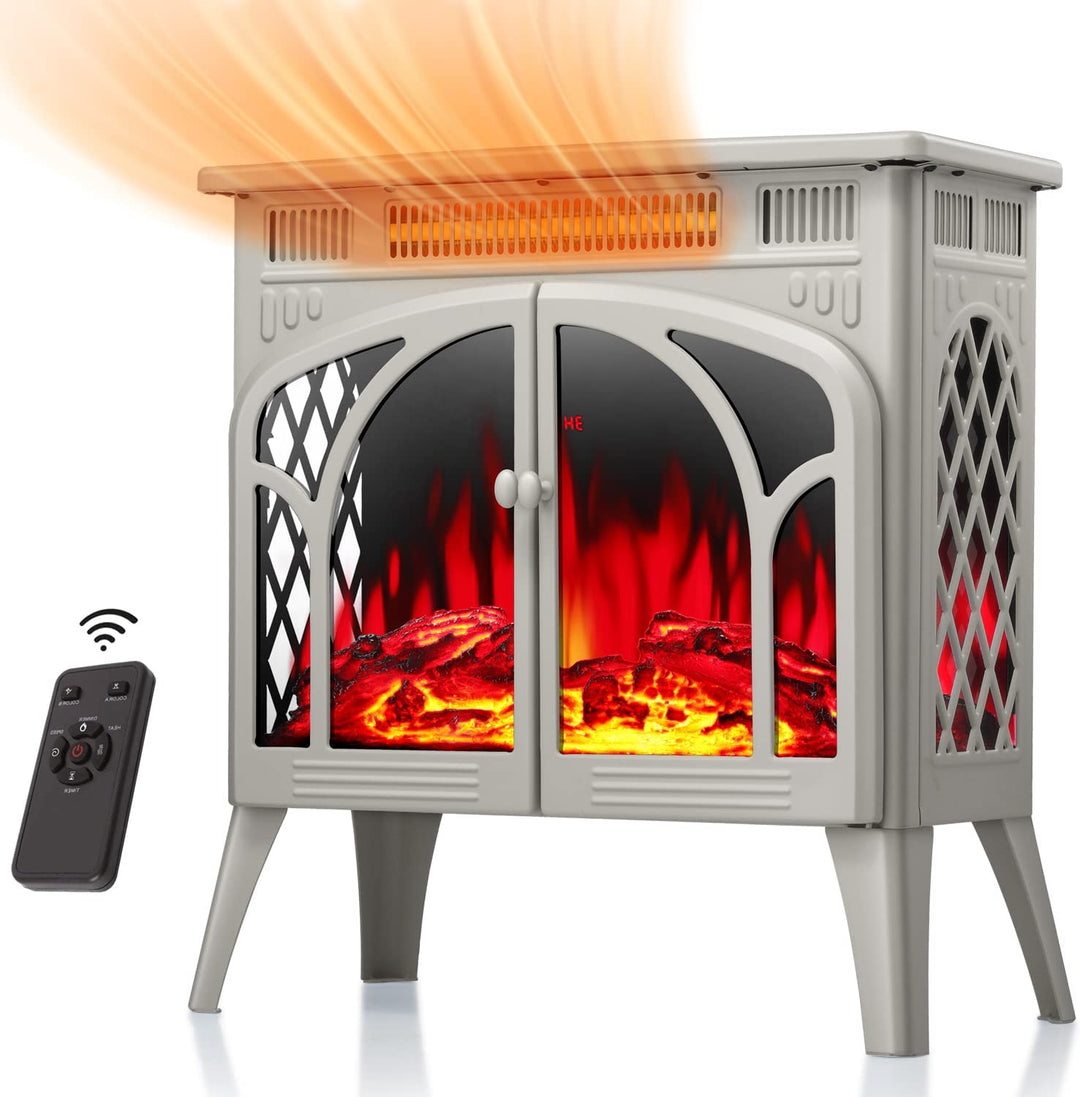 Kismile 25 Inches 3D Infrared Free Standing Electric Fireplace Stove BLACK - Kismile