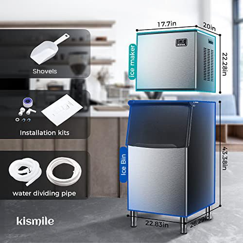 Kismile Commercial Ice Maker with Bin - Kismile