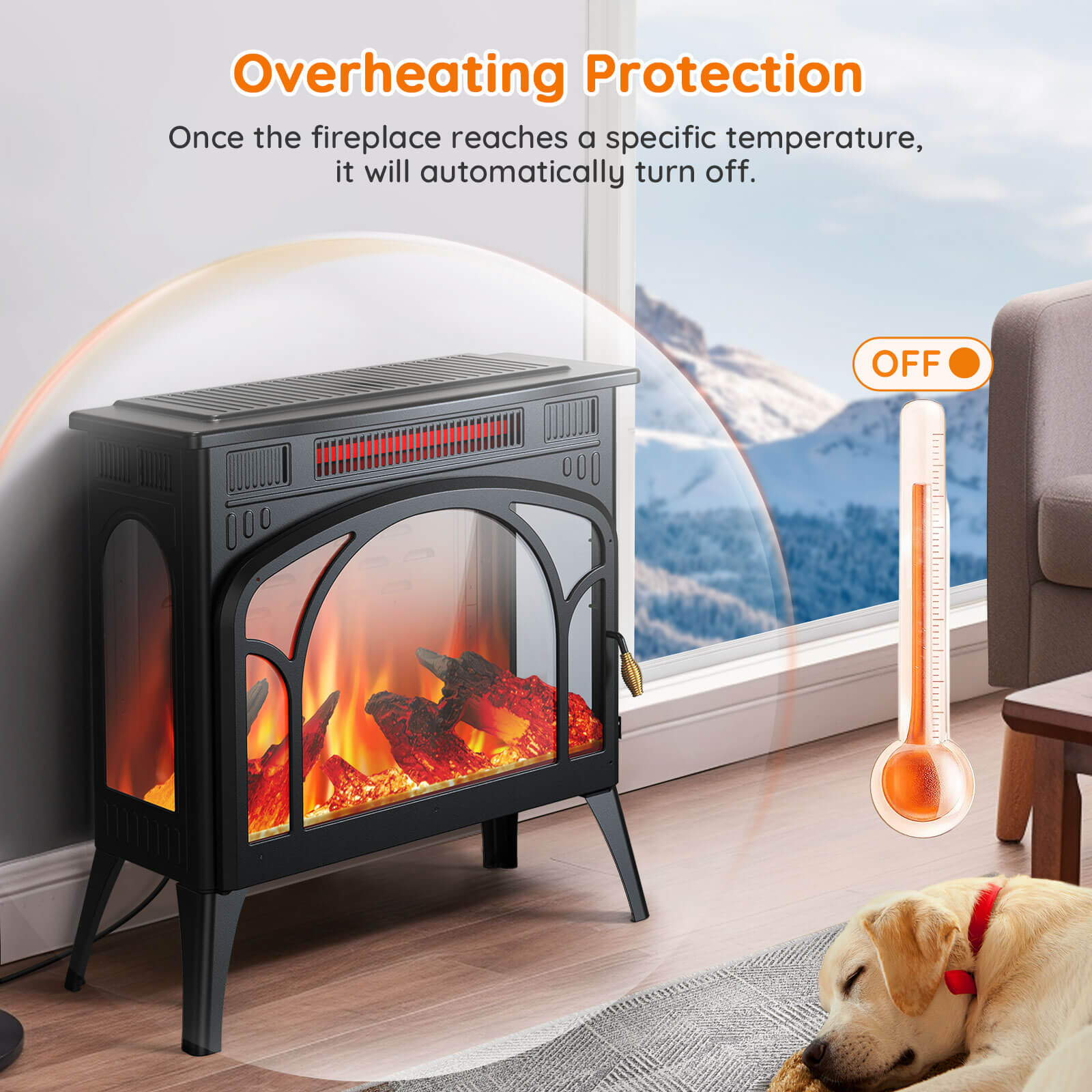 TURBO Electric Fireplace Portable Space store Heater Fireplace Freestand KUPPET