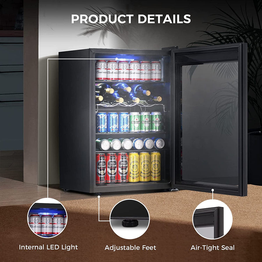 Matte 4.5 Cu.ft Mini Beverage Refrigerator and Cooler Kismile