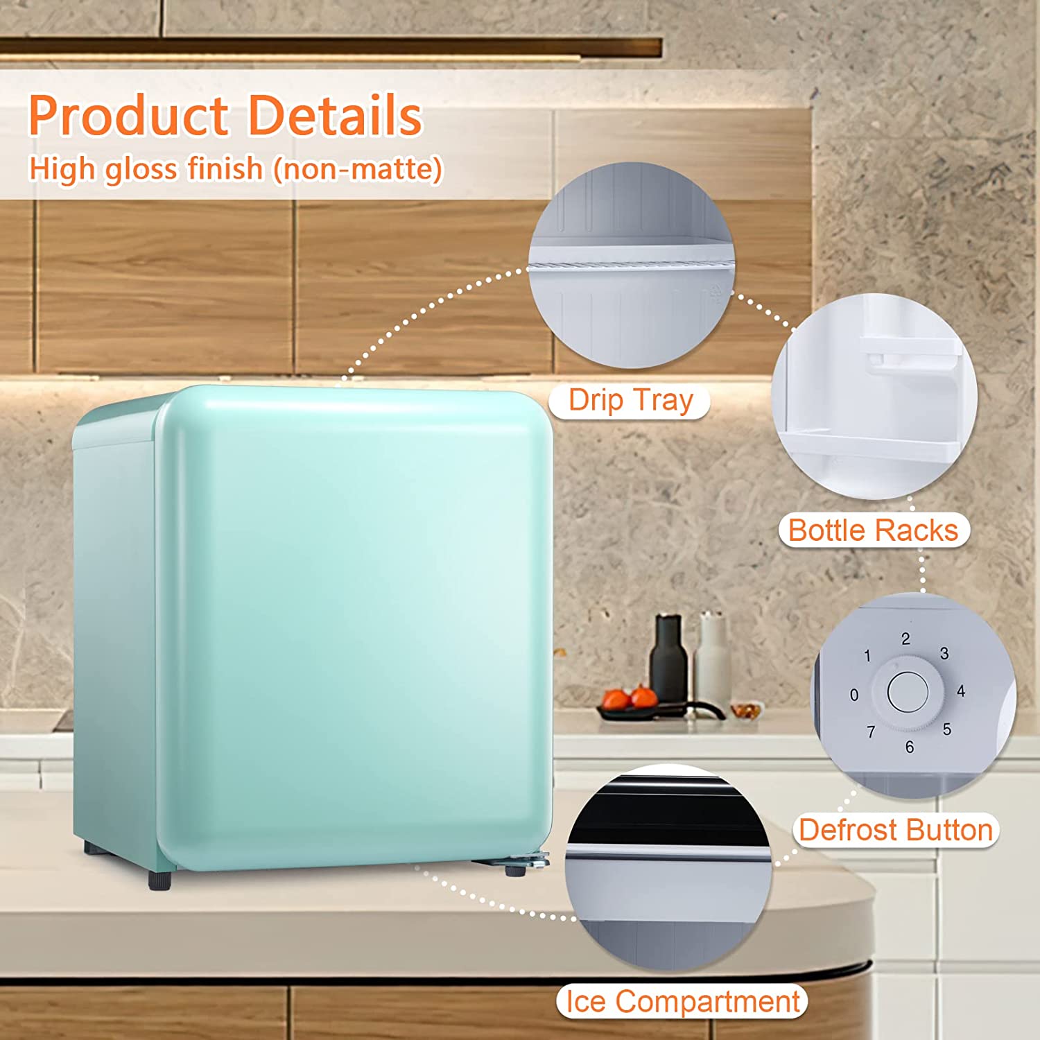 1.7 Cu.ft Single Door Mini Freezer for Dorm - Kismile
