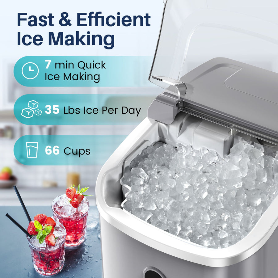 Nugget Pebble Ice Maker Countertop HZB-15N - Kismile