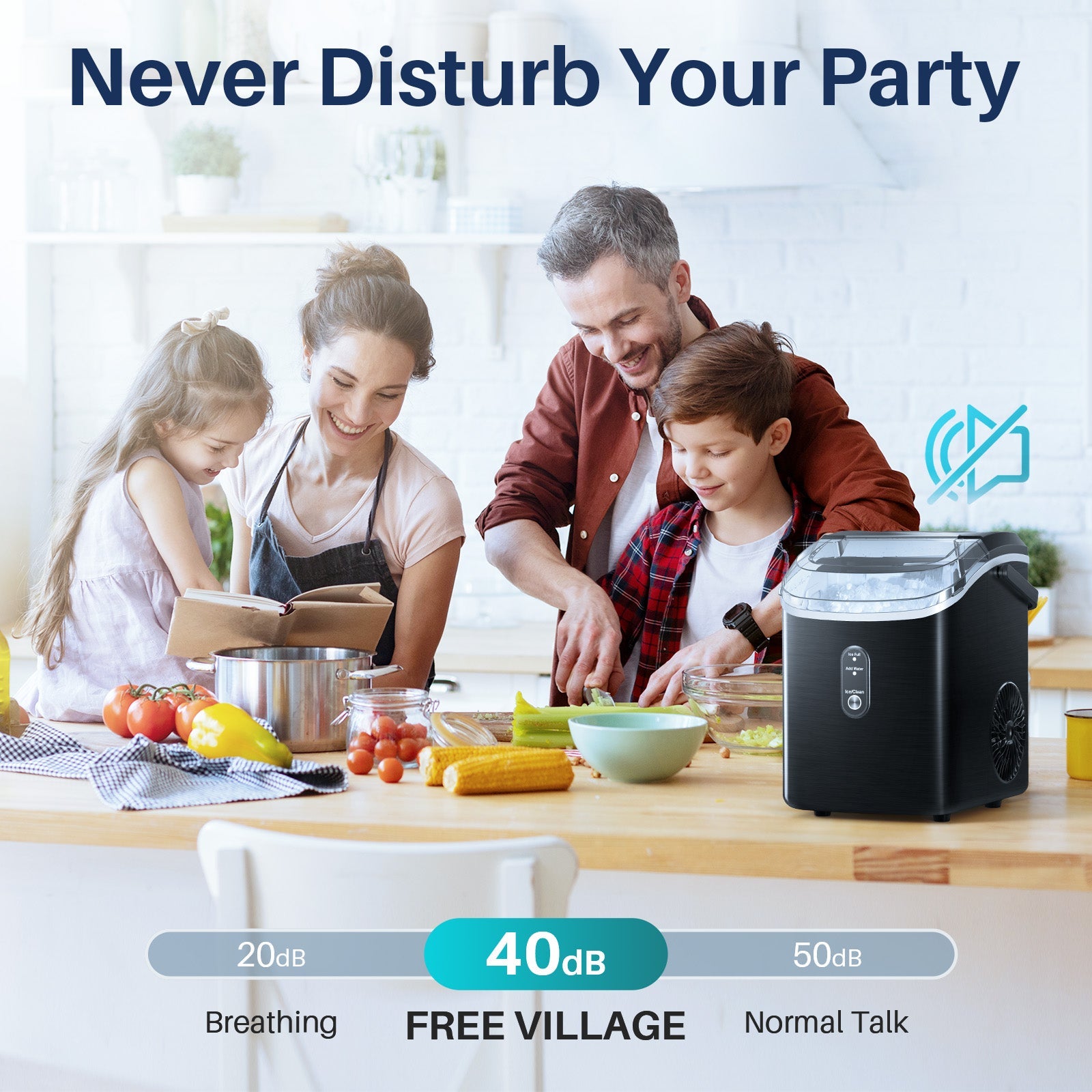 Nugget Pebble Ice Maker Countertop HZB15N Kismile