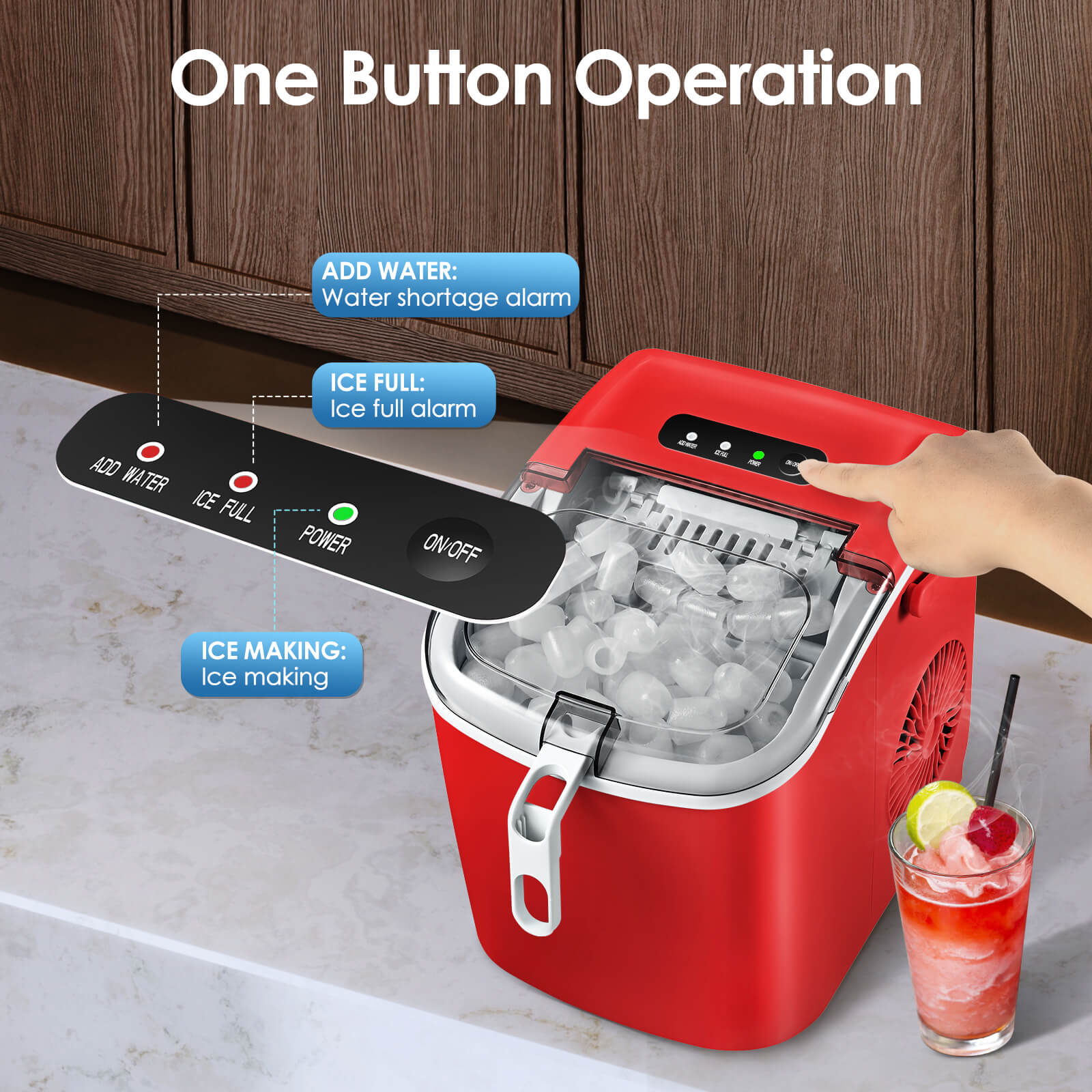 Portable Ice Maker with Handle Z5822H - Kismile