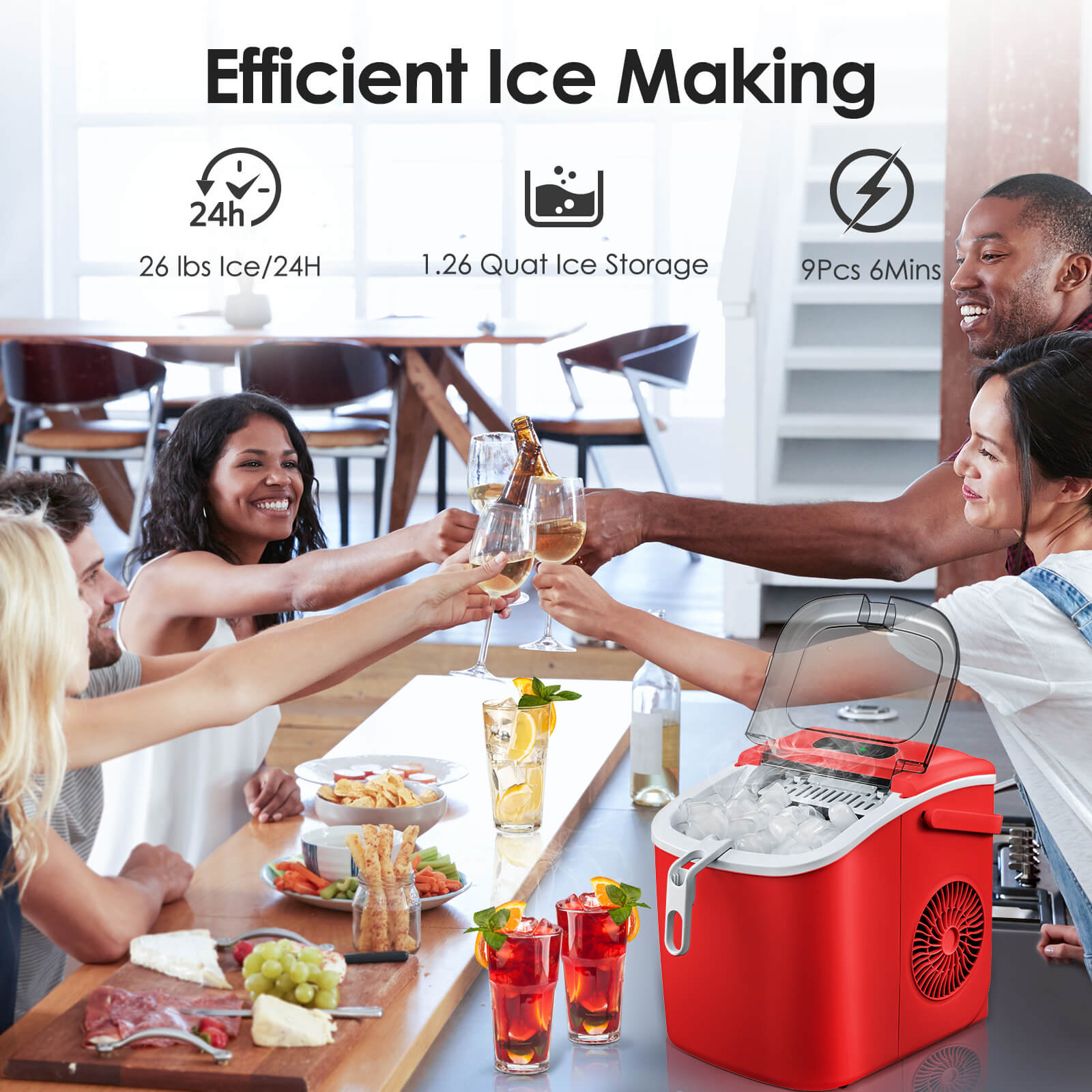 Portable Ice Maker with Handle Z5822H - Kismile