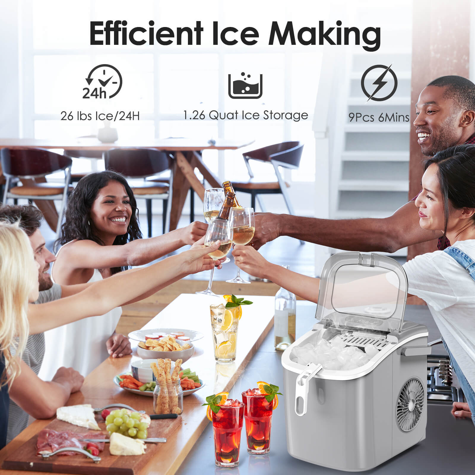 Portable Ice Maker with Handle Z5822H - Kismile