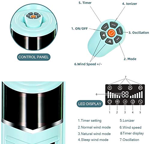 Portable Oscillating Tower Fan 5375/5304/5348 - Kismile