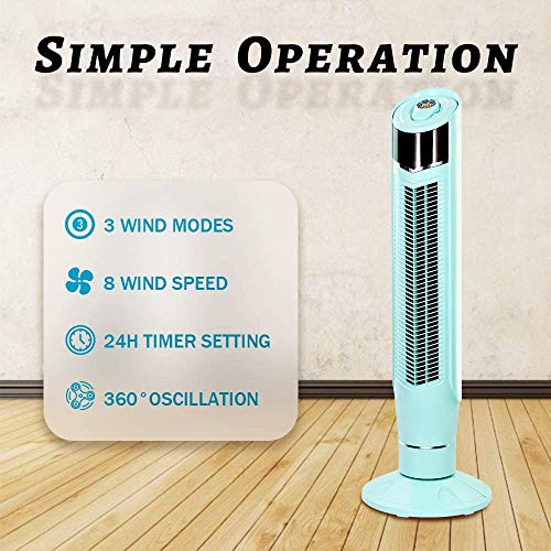 Quiet Bladeless Tower Fan with Remote Control - Kismile